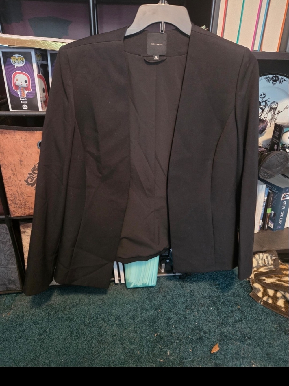 Alex Marie Black Open-Front Women's Blazer